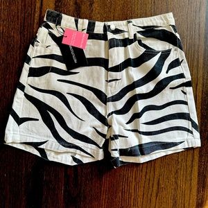 PLT Zebra Print High Waist SHORTS